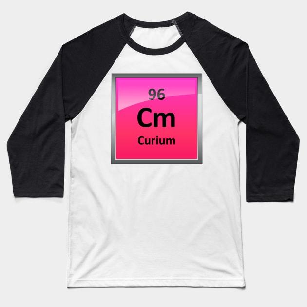 Curium Periodic Table Element Symbol Baseball T-Shirt by sciencenotes